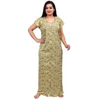 Ladies Hosiery Cotton Full Front Open Nighty Maxi - Design: Standard