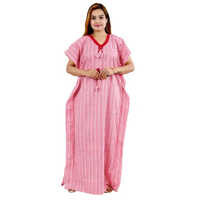Ladies Pink Cotton Kaftan Nighty