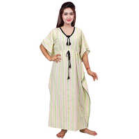 Women Cotton Printed Kaftan Nighty Dress - Design: Standard