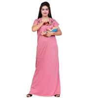 Ladies Hosiery Printed Feeding Nursing Nighty