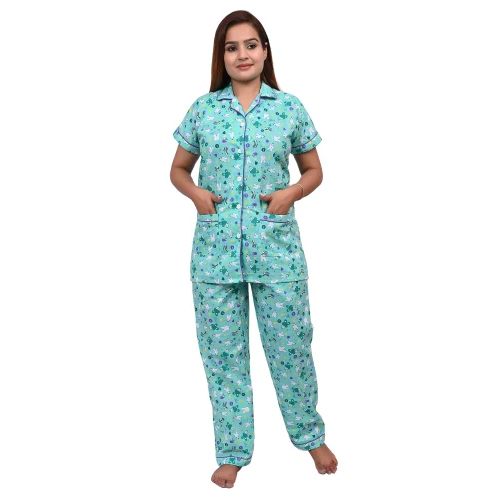 Printed Pure Cotton Shirt Pajama Night Suit