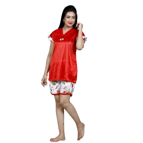 Ladies Satin Short Night Suit