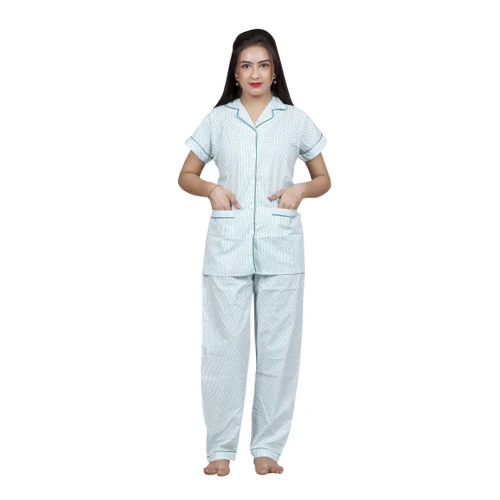 Printed Polka Dots Premium Cotton Night Suit