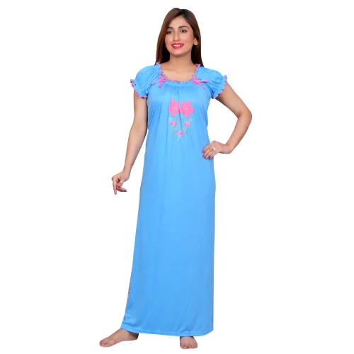 Ladies Cotton Hosiery Plain Nighty
