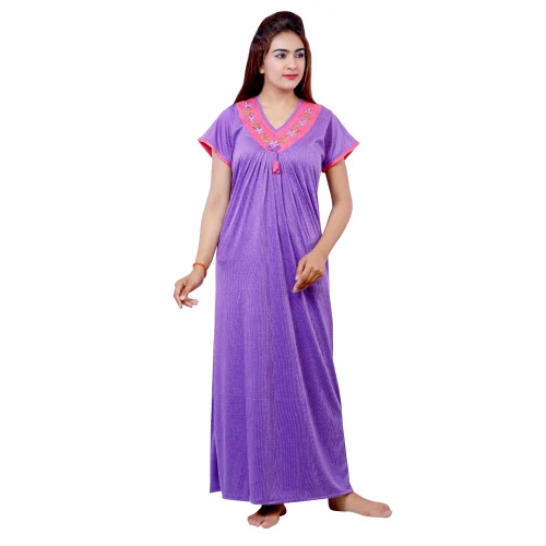 Ladies Cotton Hosiery Plain Nighty