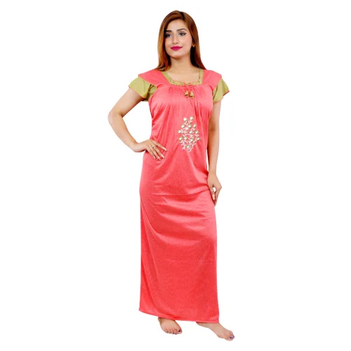 Ladies Hosiery Plain Contras Nighty