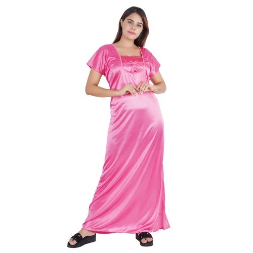 Ladies Plain Satin Nightgown