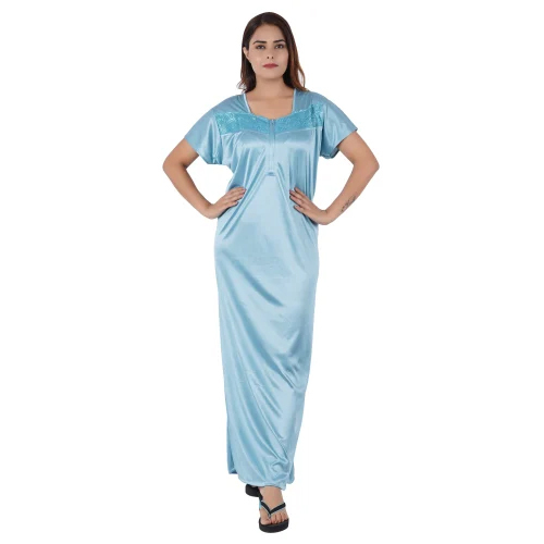 Ladies Plain Satin Nightgown
