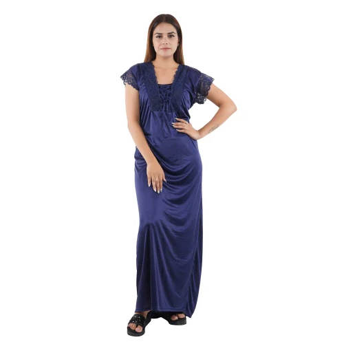 Ladies Plain Satin Nightgown
