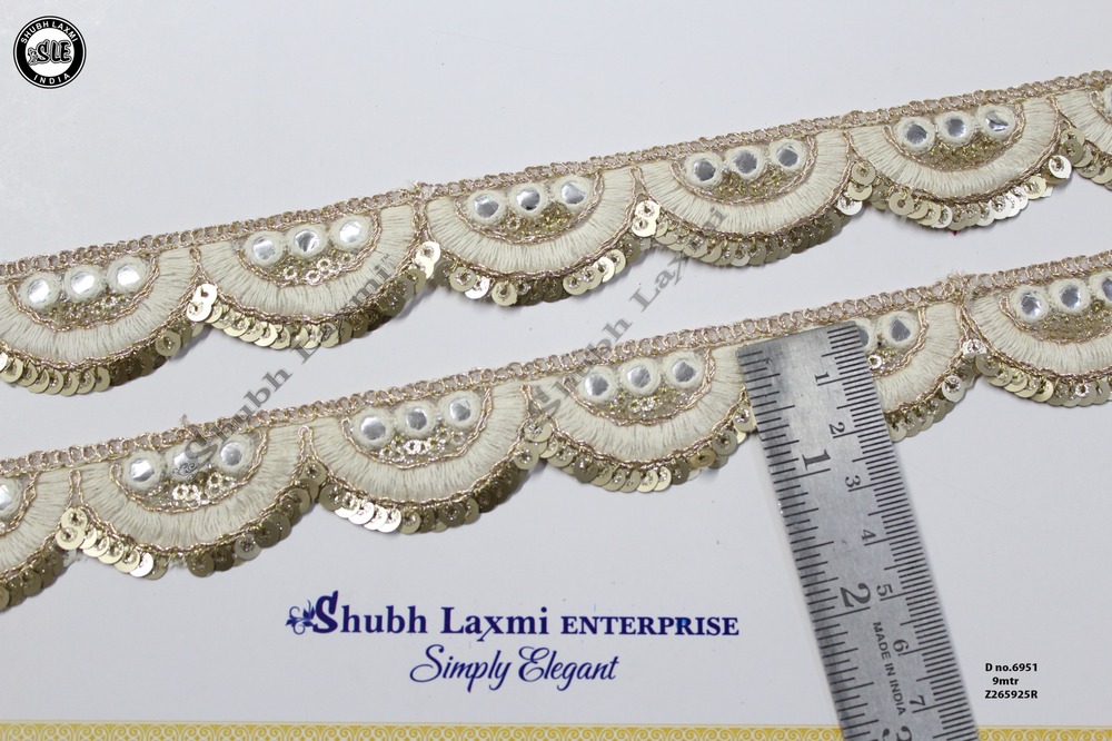 Embroidery Sequence Lace - Color: Golden