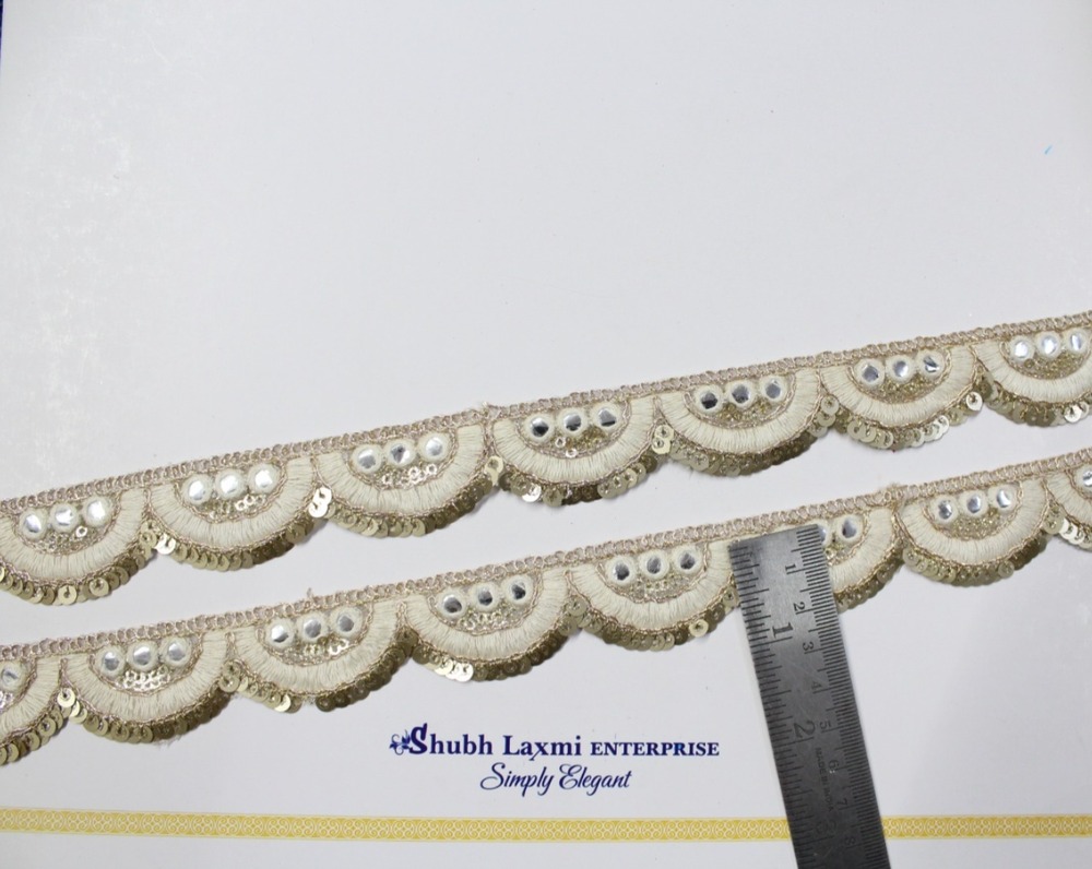 Embroidery Sequence Lace - Color: Golden