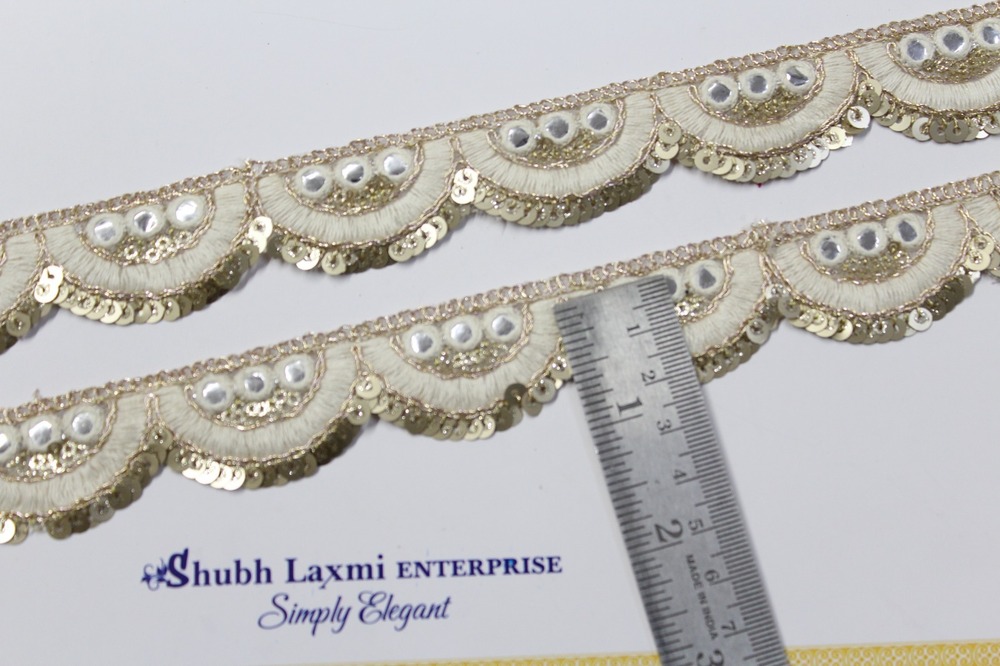 Embroidery Sequence Lace - Color: Golden