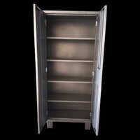 Silver Grey Metal Steel Office 4 Shelve Cabinet