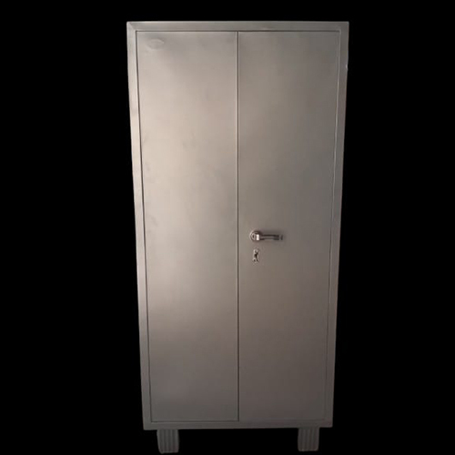 Silver Grey Metal Steel Office 2 Shelve 66 Cabinet Almirah
