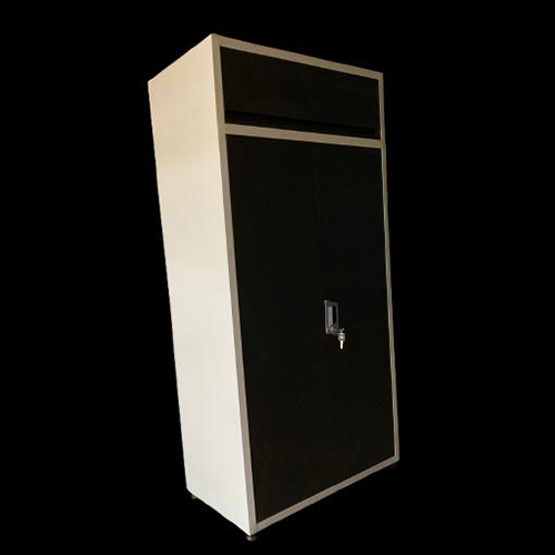 Brown 2 Door Drassing Steel Almirah Alwin Lock With Schocker Box