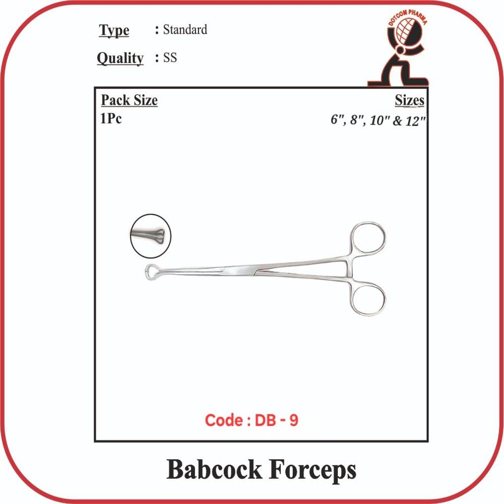 Babcock Forceps - 10" Inch (with Lock) - Application: Veterinary Purpose