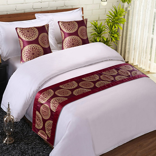 Digital Print Bed Runner - Color: White