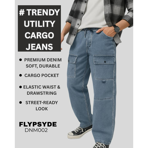 Denim Cargo Pant - Color: Blue