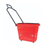 30l Pp Supermarket Shopping Basket - Color: Red