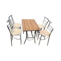 Wooden And Stainless Steel Restaurant Table And Chair