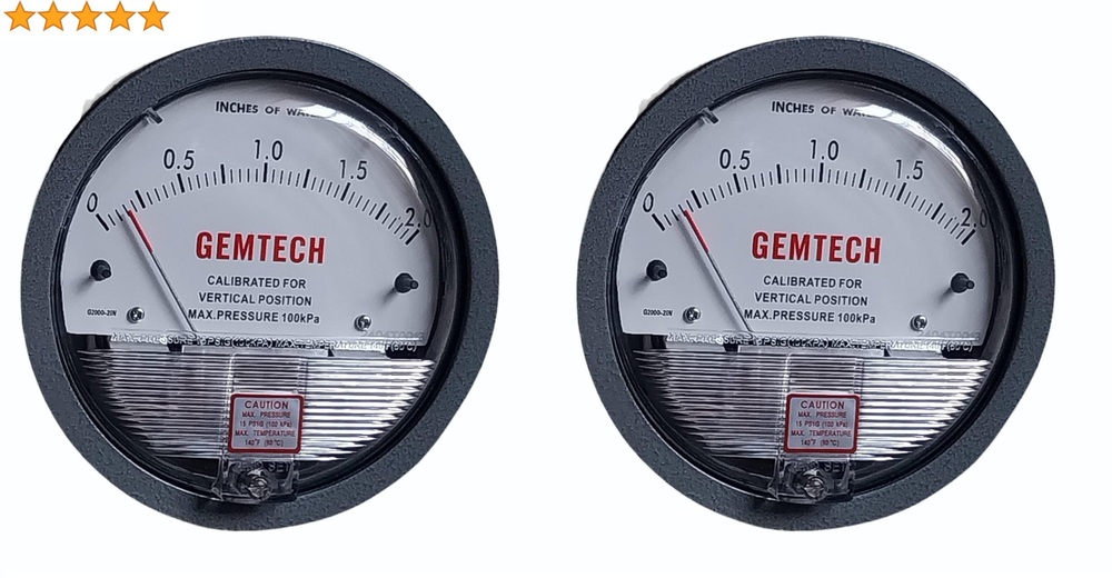 Gemtech Differential Pressure Gauges Five Star Company - Accuracy: 2% (-Ha Model 1) Of Fs (3% (-Ha 1.5%) On -0
