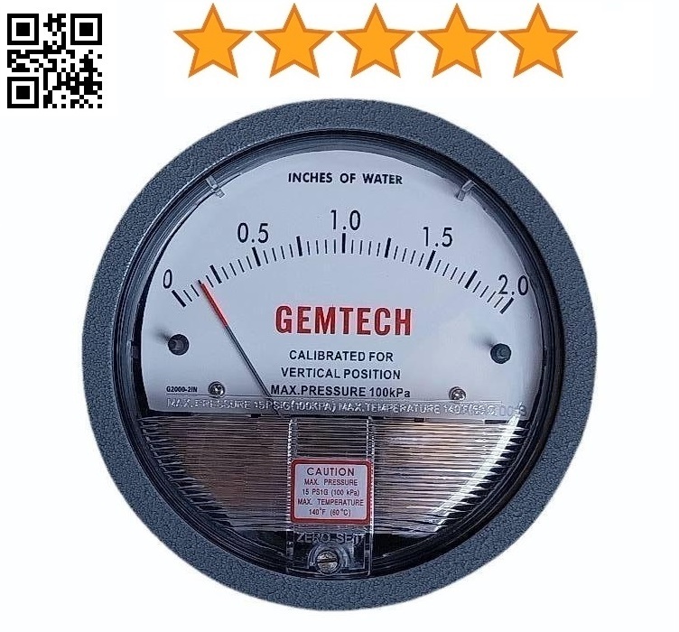 Gemtech Differential Pressure Gauges Five Star Company - Accuracy: 2% (-Ha Model 1) Of Fs (3% (-Ha 1.5%) On -0