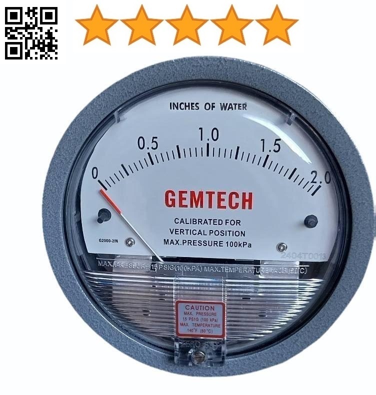 Gemtech Differential Pressure Gauges 5 Star Company - Accuracy: 2% (-Ha Model 1) Of Fs (3% (-Ha 1.5%) On -0