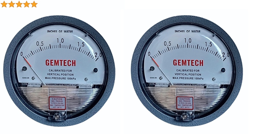 Gemtech Differential Pressure Gauges 5 Star Company - Accuracy: 2% (-Ha Model 1) Of Fs (3% (-Ha 1.5%) On -0