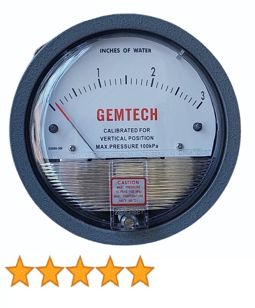 GEMTECH TOP DIFFERENTIAL PRESSURE GAUGE