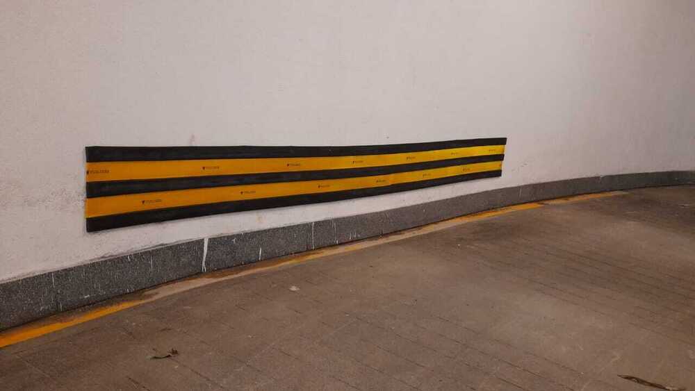 Rubber Wall Guard For Ramps & Circular Columns - Color: Yellow