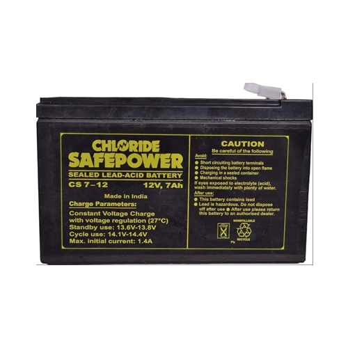 Cs7 12 Exide Chloride Safepower Smf Battery - Color: Black