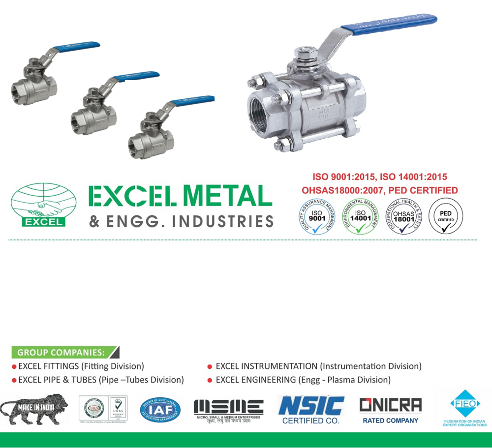 Three टुकड़ा Screwed End Ball Valve