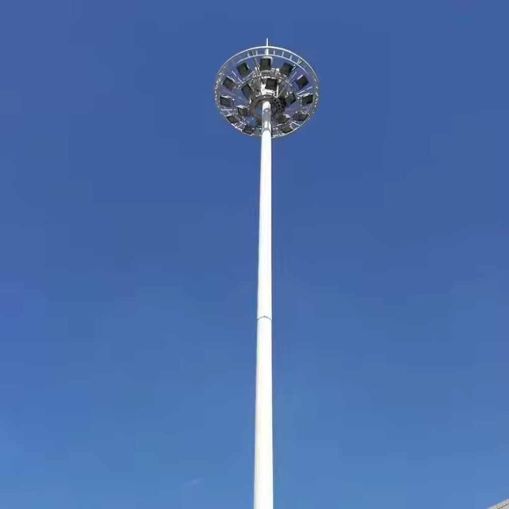 Round White High Mast Lighting Pole