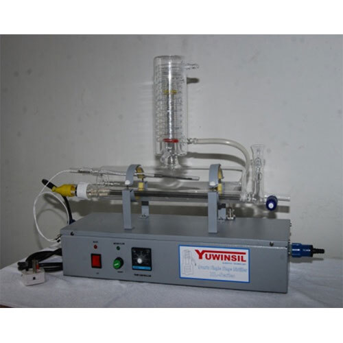 All Quartz Single Distiller Horizontal Model 5 To 6 Lph With 3 Level Built-In Safety Control - Application: Industrial