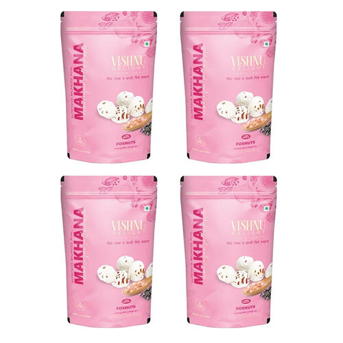 Vishnu Delight Organic Roasted Makhana Snack Packs, 4 x 60g
