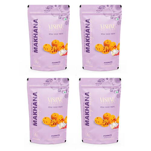 Vishnu Delight Organic Roasted Makhana, Magic Masala Flavor, 4 Packs of 60g