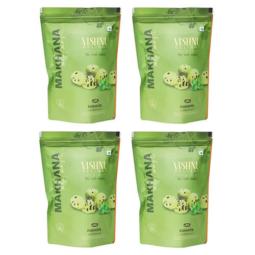 Vishnu Delight Roasted Organic Makhana, Mint Masti Flavor, 4 Packs of 60g