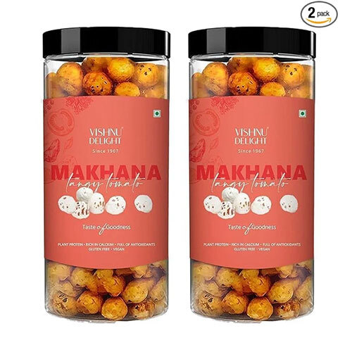 Vishnu Delight Tomato Treat Organic Roasted Makhana, (90g Each Pack of 2)