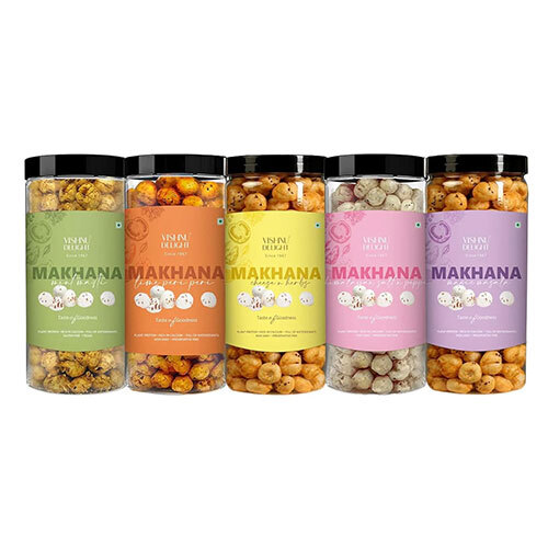 Vishnu Delight Organic Makhana Combo Pack-5 of 90g Each flavor