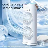 Double Head Portable Mini Air Cooler - Compact Design, Energy Efficient , Ideal For Personal Use And Perfect For Cooling Small Spaces