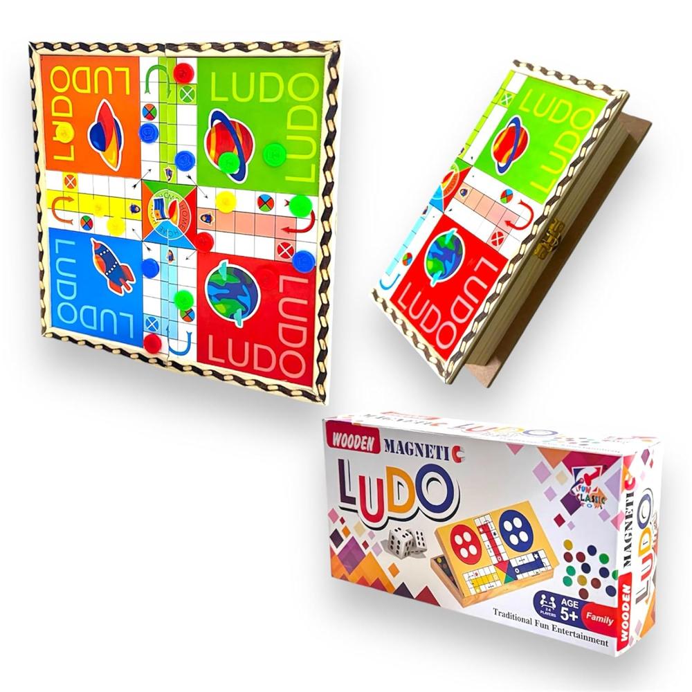 Wooden Magnetic Folding Ludo Board Game
