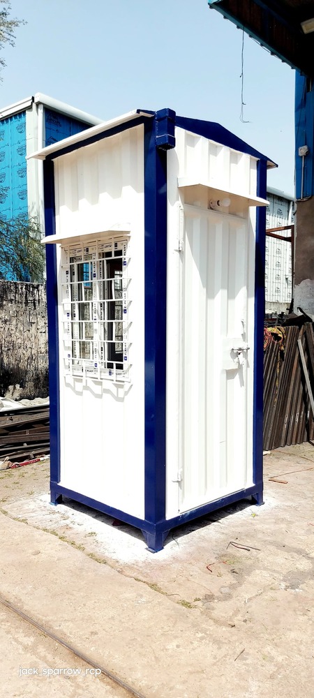 Prefabricated Security Cabin - Color: White Green