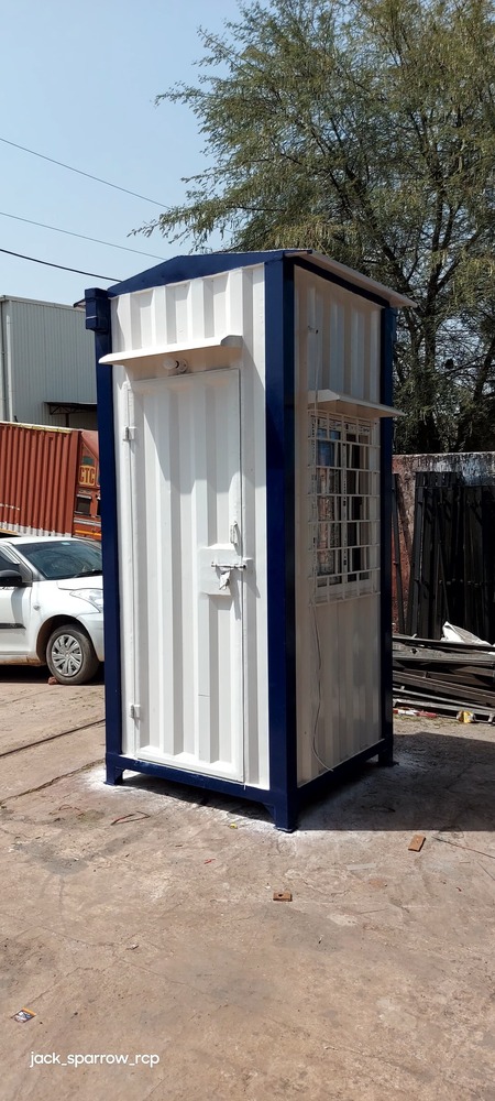 Prefabricated Security Cabin - Color: White Green