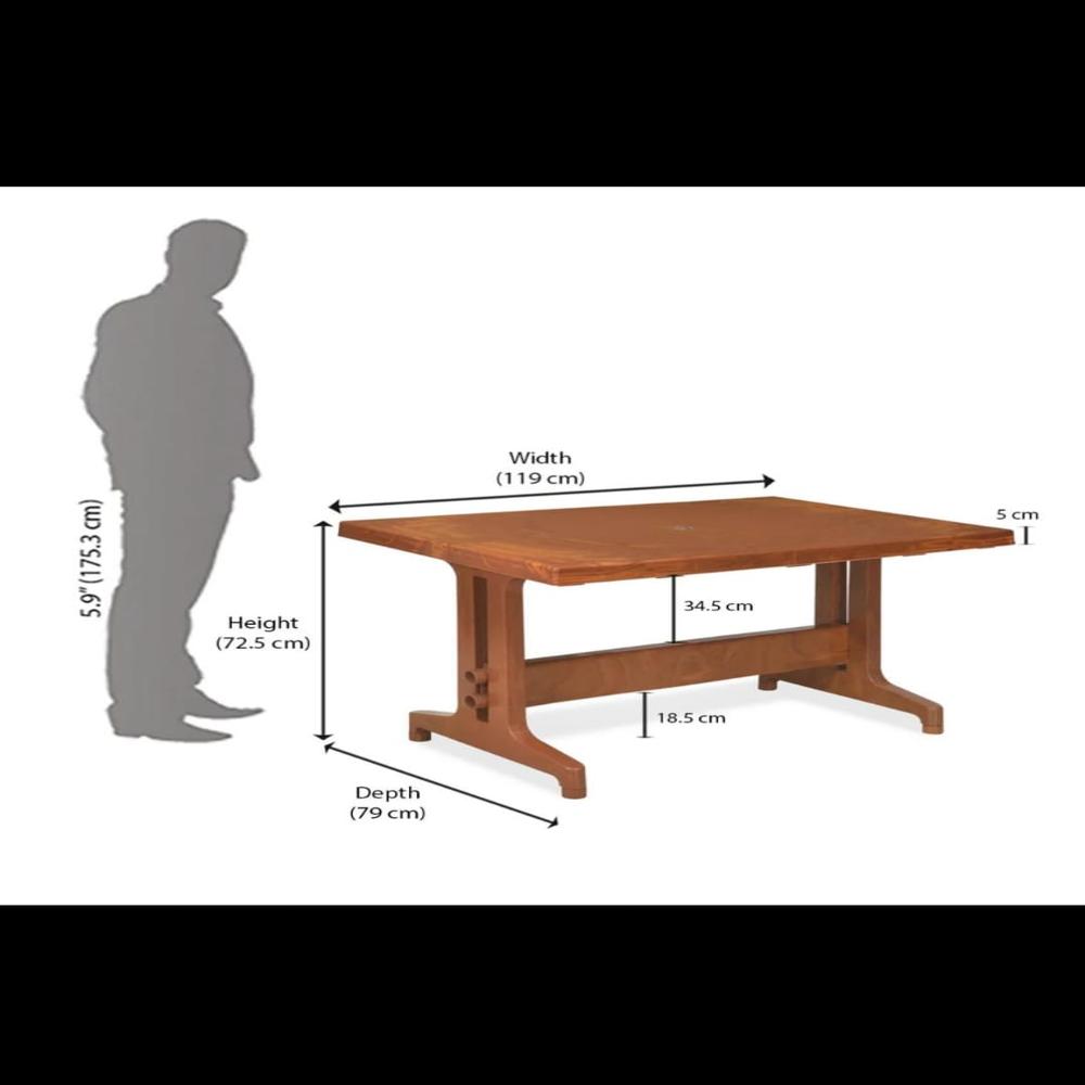 Nilkamal Ultima Dining Table - Color: Brown