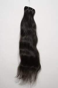 Machine-Wefted Human Hair Extensions, 26-inch Length, Natural Black Colour, Wavy Texture, 100g Weight, for Women