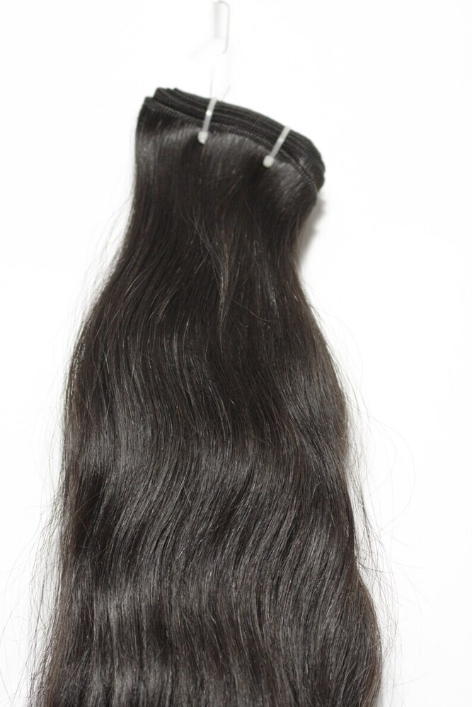 Machine-Wefted Human Hair Extensions, 26-inch Length, Natural Black Colour, Wavy Texture, 100g Weight, for Women