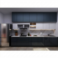 L Shaped Modular Kitchen - Solid Wood Design, Carpenter Assembly, Modern Gray Color, Durable Elegance For Functional Living Spaces