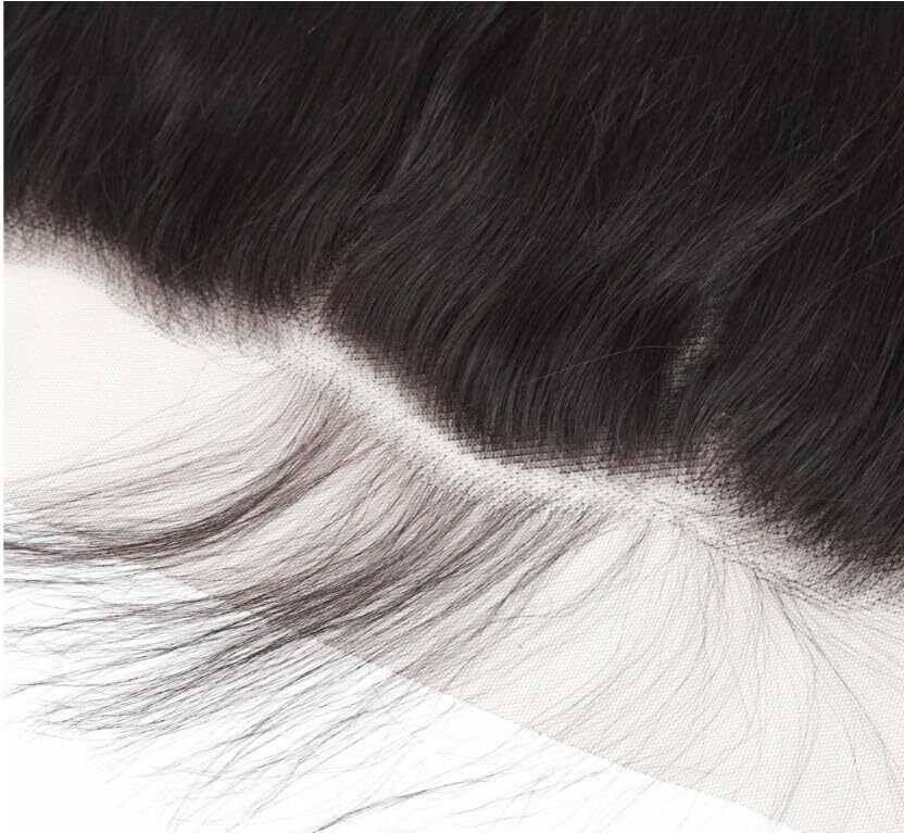 Swiss  Lace Frontal 13x4, 100% Natural Human Hair, Indian Virgin Hair, Transparent Lace, Natural Black Color
