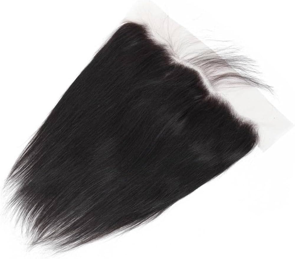 Swiss  Lace Frontal 13x4, 100% Natural Human Hair, Indian Virgin Hair, Transparent Lace, Natural Black Color