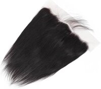 Swiss  Lace Frontal 13x4, 100% Natural Human Hair, Indian Virgin Hair, Transparent Lace, Natural Black Color